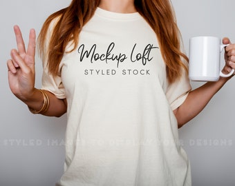 CC 1717 Ivory T-shirt Model Mockup | 1717 Ivory Model Mockup | SKU T0580