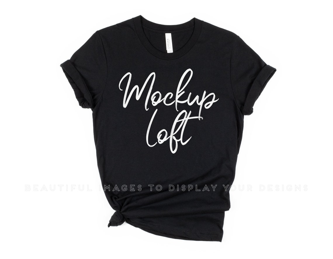 Bella Canvas 3001 Mockup Black Bella Canvas Black T Shirt - Etsy