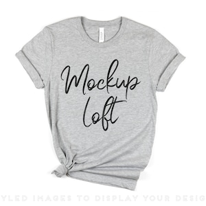 Bella Canvas 3001 Mockup Gray | Gray Tshirt Mockup | Bella Canvas Heather Athletic Gray Tshirt Mockup | SKU T0015