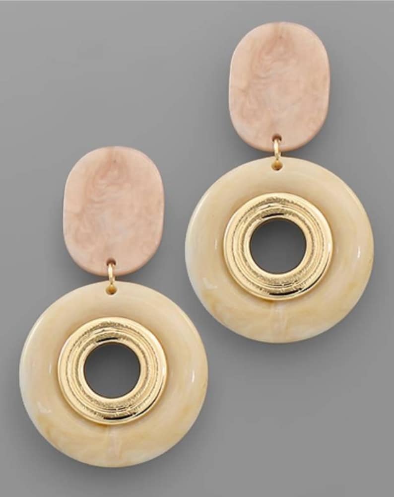 Acrylic oval circle earrings