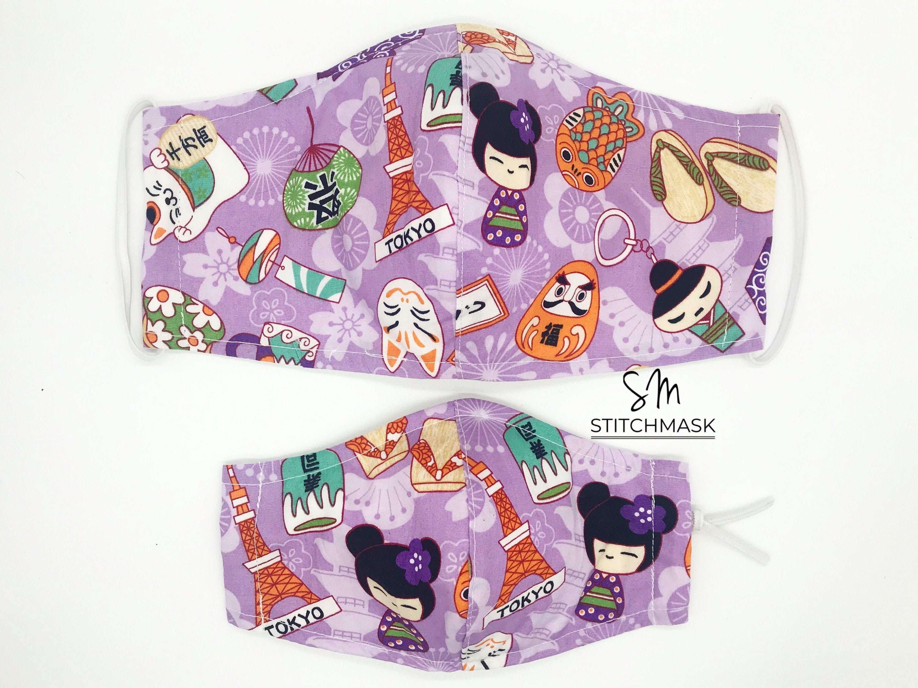 Tokyo Kawaii Face Mask With Filter Pocket and Nose Wire. Made Etsy