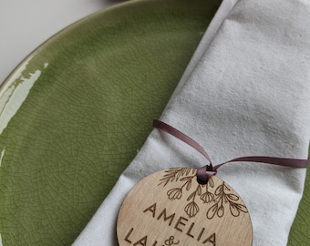 Personalized Custom Wood Tags, Custom Name - Logo Wood Tags, Wooden Craft Personalized Engraved Tag, Wooden Etched Gift Tags, Made to order