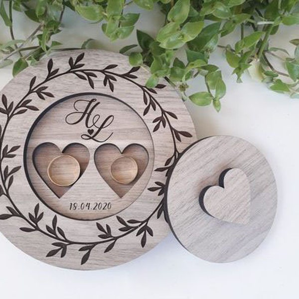 Wedding ring bearer box for ceremony, ringkissen, bridal gifts, ring holder, engraved ring box, wooden ring box hochzeit, Hölzerne Ringbox