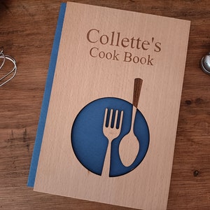 Personalized recipe book, Blank recipe book, Wooden recipe book, Custom cookbook, Custom recipe binder, Anniversary gift, Housewarming gift