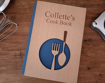 Ricettario personalizzato, ricettario vuoto, ricettario in legno, libro di cucina personalizzato, raccoglitore di ricette personalizzato, regalo di anniversario, regalo di inaugurazione della casa