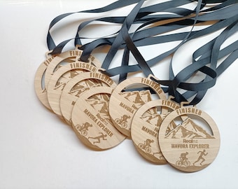 Personalized Wooden Medals – Laser Engraved Custom Awards - 70 mm diameter