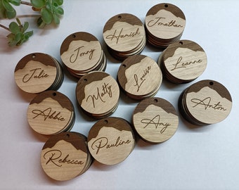 Personalized Wooden Place Name Tags – Wedding & Event Table Decor Keepsake
