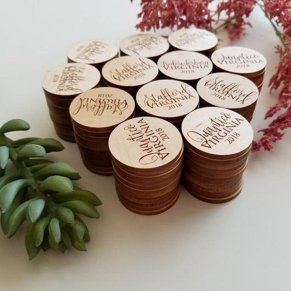 Étiquettes en bois personnalisées personnalisées, nom personnalisé - étiquettes en bois avec logo, étiquette gravée personnalisée en bois, étiquettes cadeaux gravées en bois, fabriquées sur commande