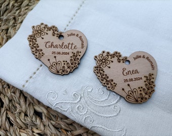 Personalized Custom Wood Tags, Custom Name - Logo Wood Tags, Wooden Craft Personalized Engraved Tag, Wooden Etched Gift Tags, Made to order