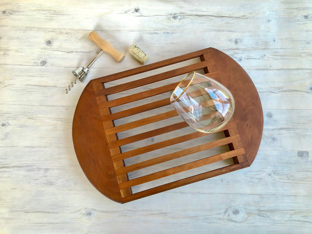 Vintage Large Teak Trivet Tray, Beautifully Constructed With a Mid