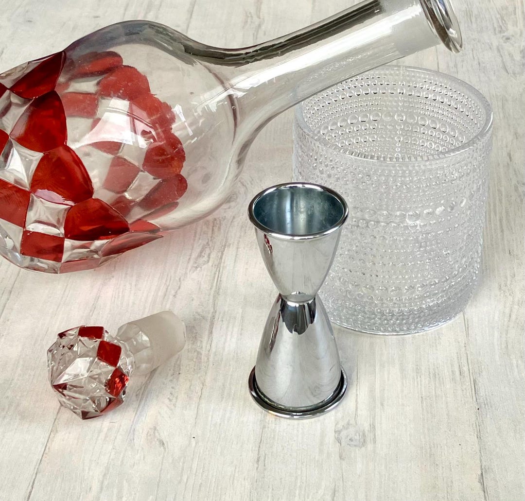 Vintage Chrome Horse & Pony Double Jigger, 1 and 2 Ounce Shot Glass ...