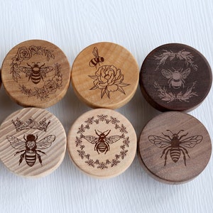 Engraved Bumble Bee flat wood knob for Kids Room handle, boho nursery elephant drawer pull, tiger knob, Knobs Drawer Pulls Cabinet Hardware