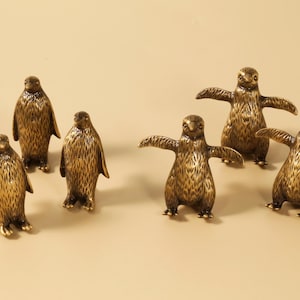 Puxadores de armário de pinguins de latão, puxadores de guarda-roupa de animais marinhos, puxadores de cômoda vintage, puxadores de gaveta decorativos, puxadores de armário