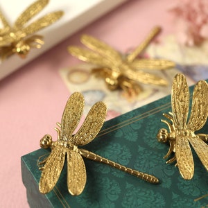 Gold Dragonfly Cabinet Knob pulls Hardware, Animals Drawer Pulls knobs,Dragonfly Dresser handle pulls,Insects cupboard knob, Art Decor Knobs