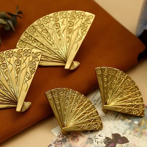 Gold Art Deco Fan Cabinet Knobs Pulls, Vintage Flower Fan drawer cupboard handles knobs pull, Elegant Dresser Pulls Handle, Cabinet Hardware