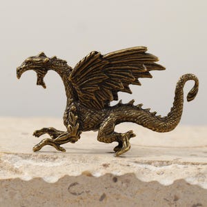 Vintage Flying dragon drawer knob handle, Brass Animals Cabinet dresser handle pull knob, nursery safari handles, Art Wardrobe handle knobs