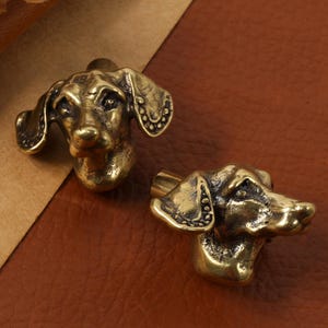 Doberman Aged brass drawer knob handle, Brass Animals Cabinet pulls handle, Dog Wardrobe dresser handle pull knob Nursery puppy drawer knobs