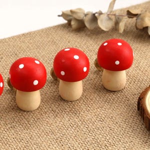 Little Red Mushroom Drawer Cabinet knobs handles Forest Plants Dresser Closet knob DIY Wooden Mushroom Kitchen Wardrobe knobs pulls handles