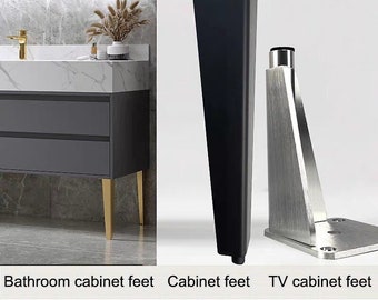 4X Modern Cabinet Gold Legs, Furniture Legs, Minimalist Sofa Foot, Bed Leg, support foot, credenza foot, raised foot pad, coffee table legs