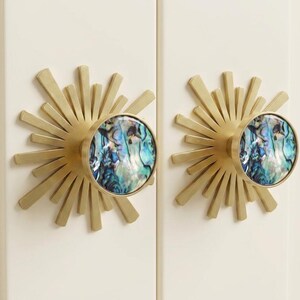 Custom engraved Natural Shell Brass drawer knob Marble cabinet dresser pulls handles,Elegant Gold Wardrobe Pull knobs Cupboard handles knobs