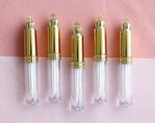 Lip Gloss tubes empty gold, lip gloss tube wholesale crown top, lip oil bottle containers, lip liquid stick bottle, lip oil tubes 8ml