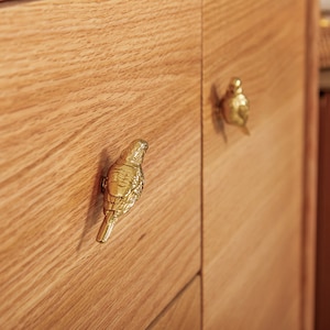 Solid Brass Birds Cabinet Handles Knobs, Bird Dresser knob, Animal Drawer Vintage Knob, DIY Wardrobe Closet Pulls Handle, Cabinet Hardware image 2