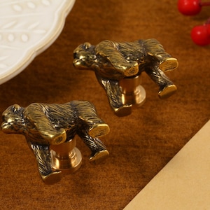 Jungle animals Cabinet knobs handles Antique brass safari animals drawer handle knobs pulls custom engraved dresser cupboard knobs pulls image 9