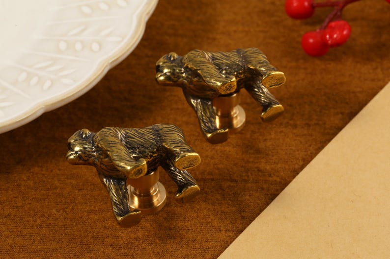 Jungle animals Cabinet knobs handles Antique brass safari animals drawer handle knobs pulls custom engraved dresser cupboard knobs pulls image 9