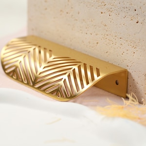 Leaves Cabinet handle pull, Gold drawer handle knob, dresser handle pull, Closet handle knob pull, Wardrobe handle pull, Furniture Hardware