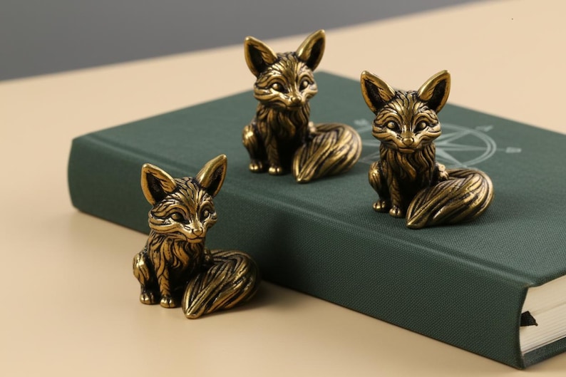 Fox Cupboard Antique Brass Cute Fox Cabinet Handles Knobs, Vintage Brass Fox Dresser ...
