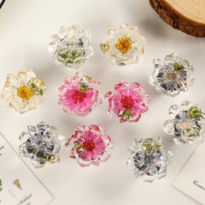 Clear wildflower cabinet knobs handles, Flowers dresser handle knobs, daisy nursery knobs for drawer, kid room drawer knobs, Art home decor