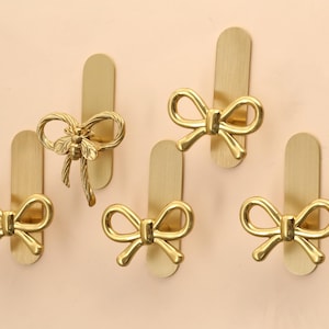 Bee Bow wall hooks Modern brass bow coat wall hooks Brass Wall Coat Hanger Nursery room animals wall hooks