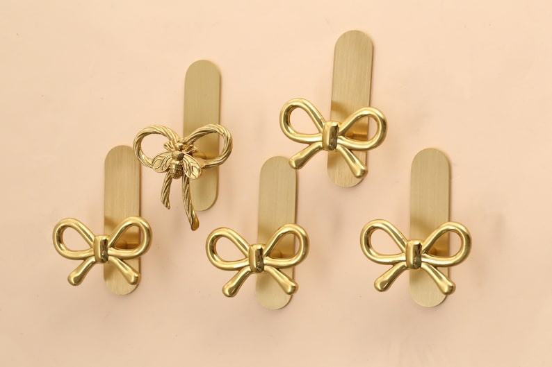 Bee Bow wall hooks Modern brass bow coat wall hooks Brass Wall Coat Hanger Nursery room animals wall hooks