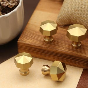 Solid Brass Octagon Cabinet handle pull, brass drawer dresser pull knob, ikea hemnes knobs, Wardrobe Pulls Handle  Cabinet Hardware