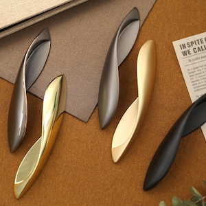 Leaf Cabinet handles knobs, Modern drawer knobs pulls, Gold Black Grey dresser handles pulls, Cupboard Kitchen door handles,Cabinet Hardware