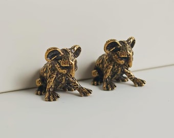 Bronze Koala Kabinett Knöpfe Antike Messingtiere Schubladenschrank Griffknöpfe zieht Dschungel Messing DIY Kommode Tiere Schrankknöpfe zieht