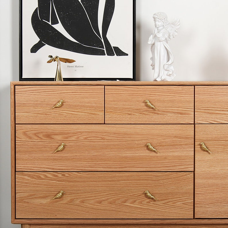 Solid Brass Birds Cabinet Handles Knobs, Bird Dresser knob, Animal Drawer Vintage Knob, DIY Wardrobe Closet Pulls Handle, Cabinet Hardware image 3