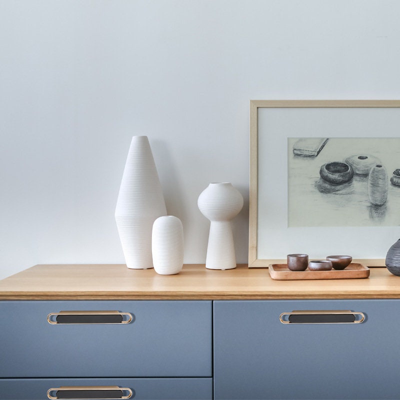 Minimalist drawer Pulls Handle black gold modern Etsy