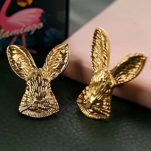 Rabbit Brass Knobs, Bunny Modern Dresser Knobs, Animal drawer knobs Wardrobe Drawer, Knobs Drawer Pulls Handle, Wardrobe Knob Pull