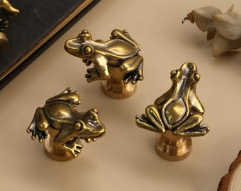Vintage Brass frog Cabinet cupboard Handles Knobs, Antique brass toad Dresser Drawer knob Animals Kitchen Closet Handle knobs Home decor