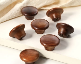 Natural Walnut Drawer Knob, Natural nursery Cabinet knob pull, dresser knobs, round wood knob, kitchen handle knob, Cabinet handle knob