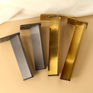 4X Minimalist Furniture Legs, Modern replacement legs, Cabinet Gold Legs, Drawer legs, support foot, credenza foot, raised foot, ikea legs