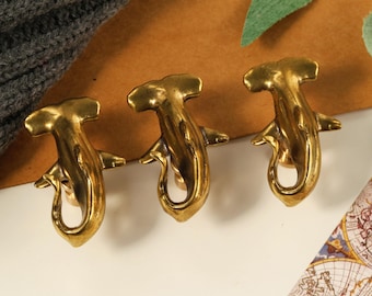 Messing Hammerhai Kabinett Griffe Ziehknöpfe, Seetiere Schrank Griff Vintage Dresser Griff Schublade Knäufe Pulls Griff Hardware