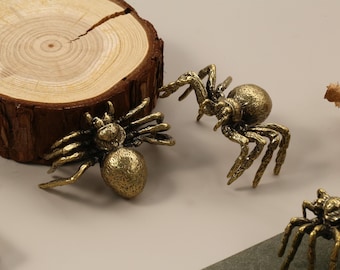 Antique Brass Wolf spiders Cabinet handles knobs, Bronze Insect Wardrobe pulls Animals Dresser handle knob Drawer Pulls Handles Home decor