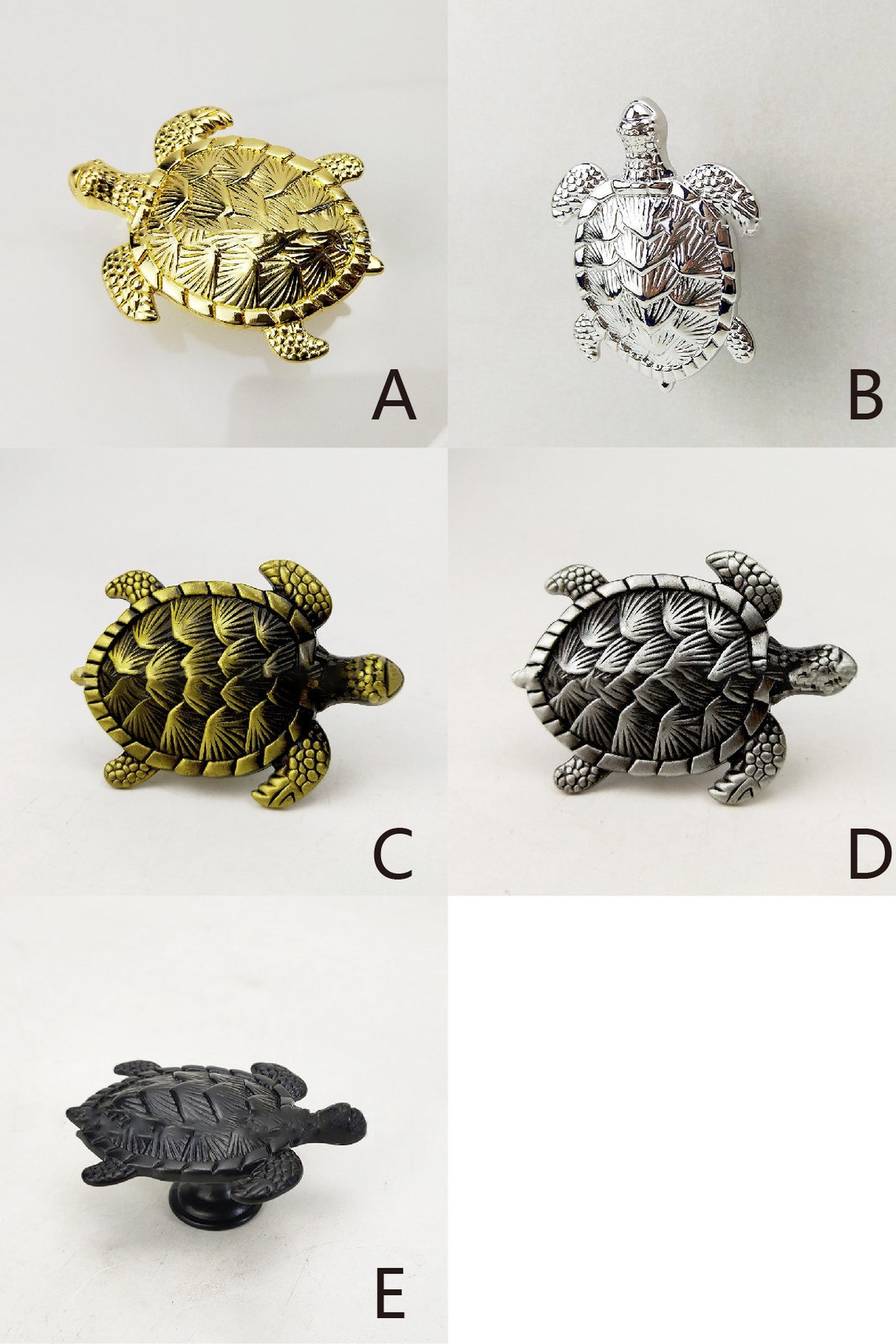 Turtle Knob Cute Pulls Metal Drawer Pull Etsy