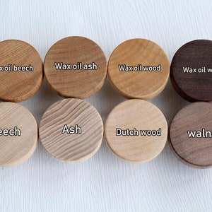 Nature Wood Flat Cabinet Knob, boho kwekerij lade pull, dressoir knoppen, rustieke deurknop, ronde hedendaagse houten knop, dressoir Knob Pull Handle afbeelding 4