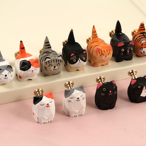 Cute kitty drawer knobs handles, Handmade Carved Cat Drawer Knobs Wood animal dresser Cupboard knobs handles Kids Nursery room drawer knob