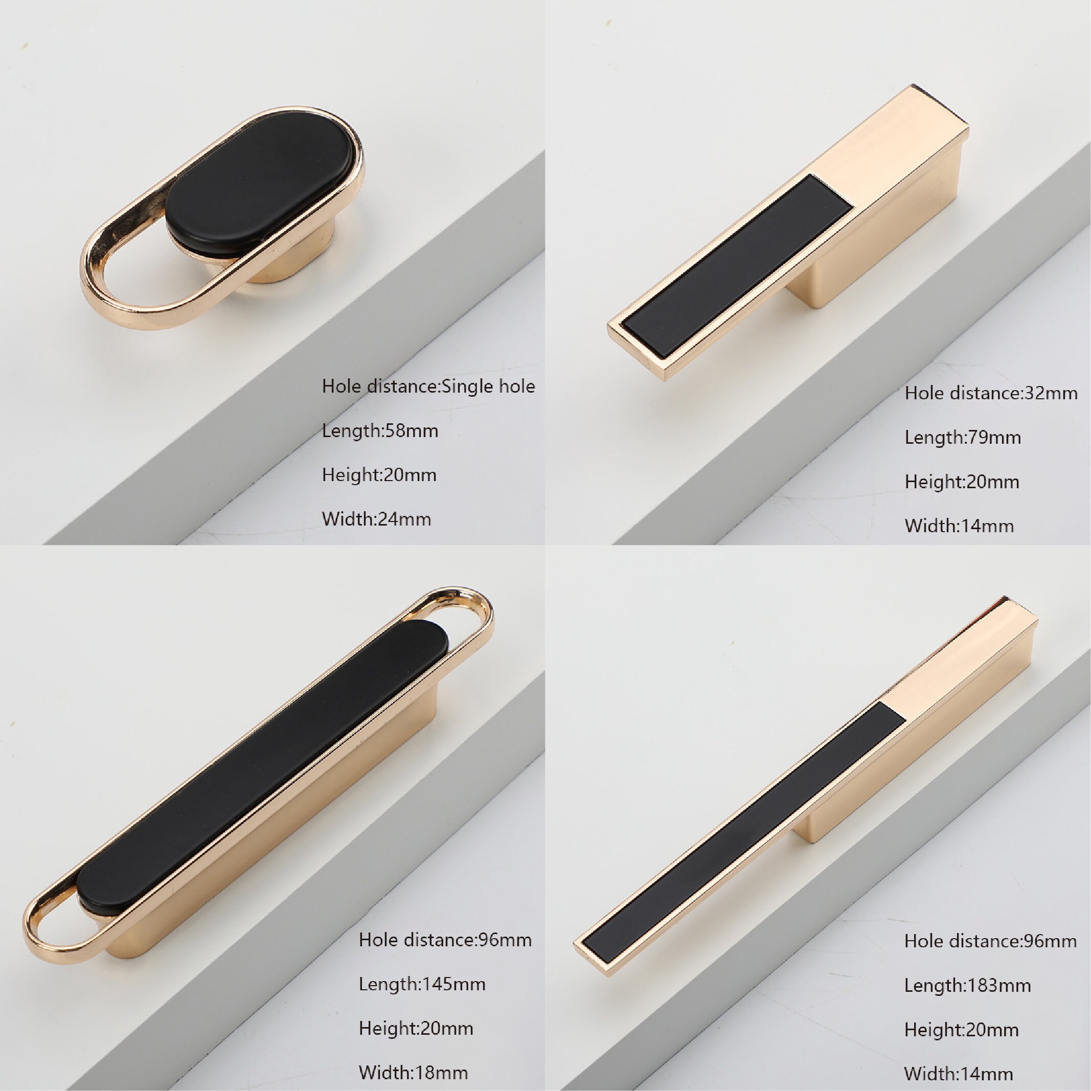 Minimalist drawer Pulls Handle black gold modern Etsy