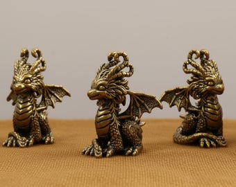 Vintage brass dragon cabinet dresser knobs Antique brass animal drawer handles pulls, Custom engraved Art Bronze animals wardrobe knobs pull
