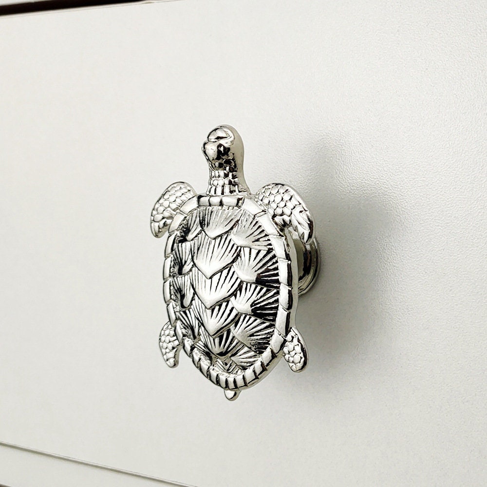 Turtle knob cute Pulls metal drawer pull Etsy